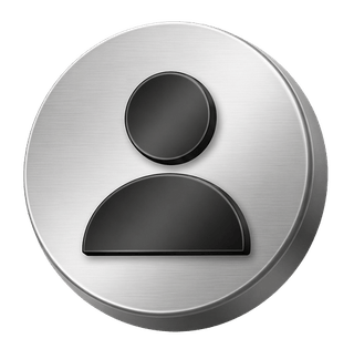 Avatar utilisateur décoratif en argent 3D sur la page FAQ